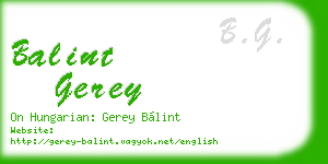 balint gerey business card